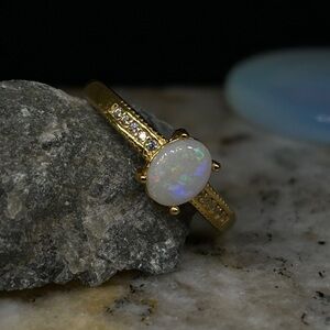 Simplistic Custom Design Australian Lambina Royalty Opal Ring